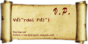Várdai Pál névjegykártya